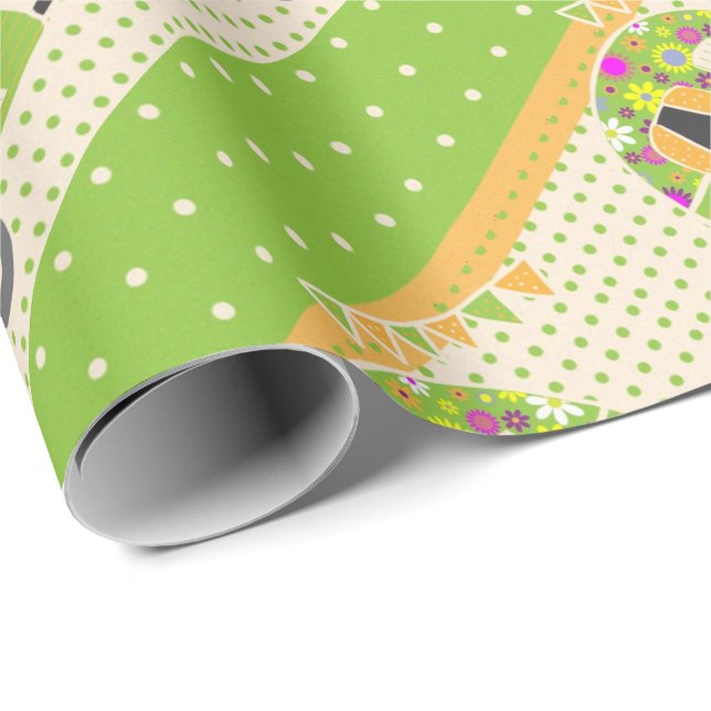 Vintages Party für den Anhänger Geschenkpapier (Rolleneckpunkt)