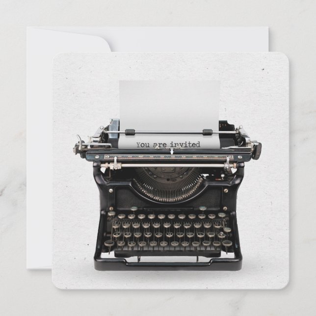 Vintages Party für die Schreibmaschinenausgabe lad Einladung (Vorderseite)