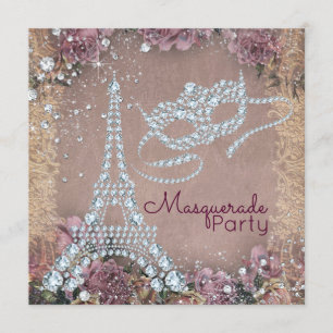 Vintages Party Paris Masquerade Einladung