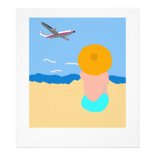Vintages Passagierflugzeug-Plakat Fotodruck