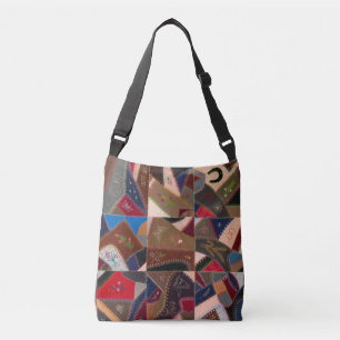Vintages Patchwork Crazy Quilt Crossbody Bag Tragetaschen Mit Langen Trägern