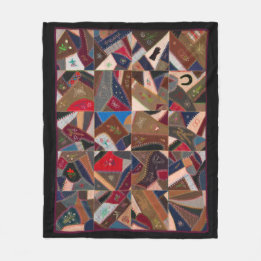 Vintages Patchwork Crazy Quilt Design Fleecedecke