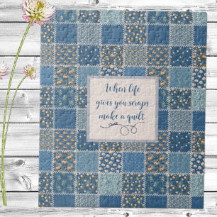 Vintages Patchwork Print Dusty Blues Jigsaw Puzzle