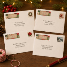 Vintages Patchwork Quilt Christmas Rücksendeadress