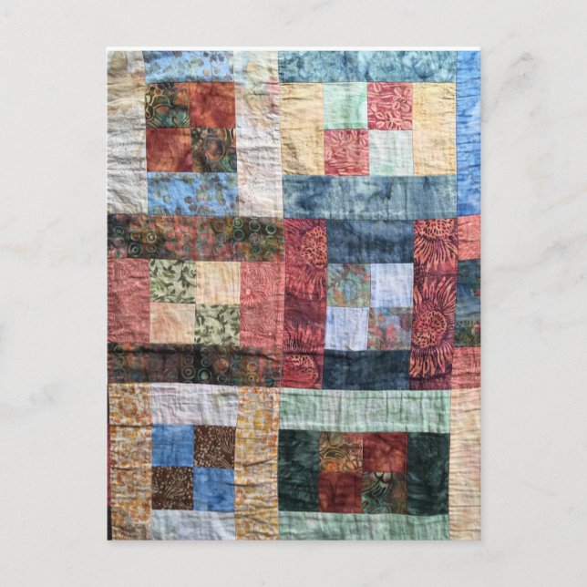 Vintages Patchwork-Quilt Postkarte (Vorderseite)