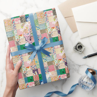 Vintages Patchwork - Quilt Print Wrapping Paper Geschenkpapier