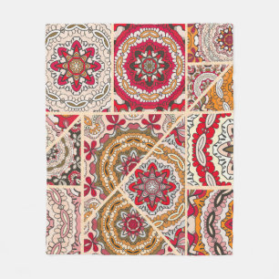 Vintages Patchwork-Quiltmuster. Vintag dekorativ Fleecedecke