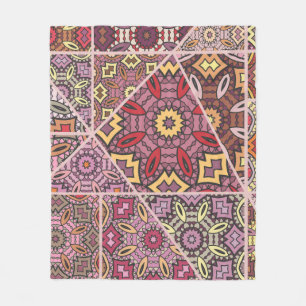 Vintages Patchwork-Quiltmuster. Vintag dekorativ Fleecedecke