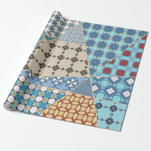 Vintages Patchwork-Quiltmuster. Vintag dekorativ Geschenkpapier (Ungerollt)