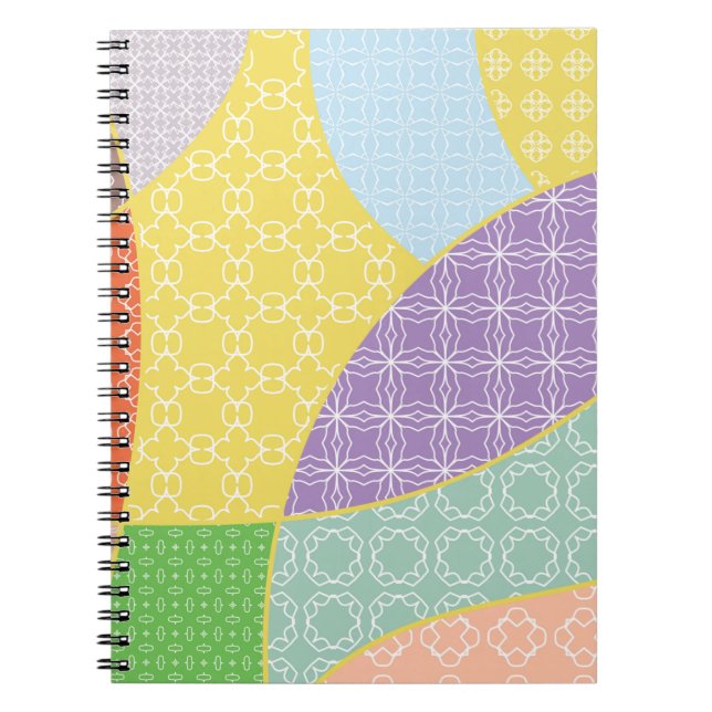 Vintages Patchwork-Quiltmuster. Vintag dekorativ Notizblock (Vorderseite)