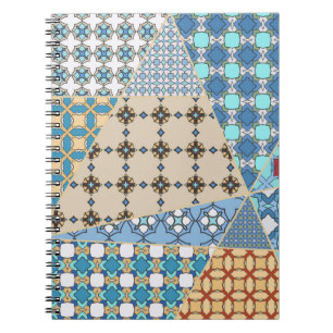 Vintages Patchwork-Quiltmuster. Vintag dekorativ Notizblock