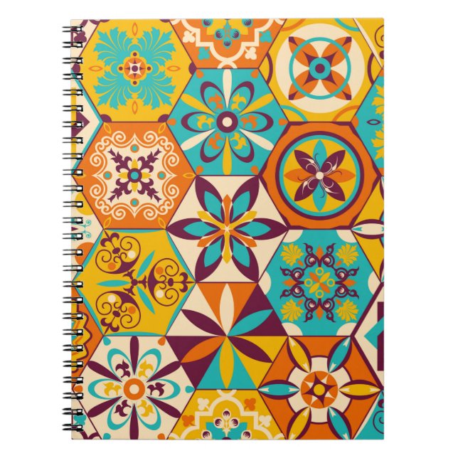 Vintages Patchwork-Quiltmuster. Vintag dekorativ Notizblock (Vorderseite)