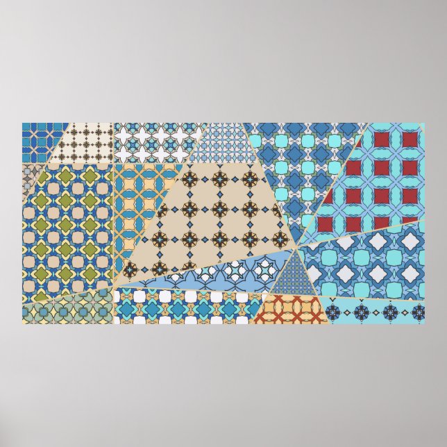 Vintages Patchwork-Quiltmuster. Vintag dekorativ Poster (Vorne)