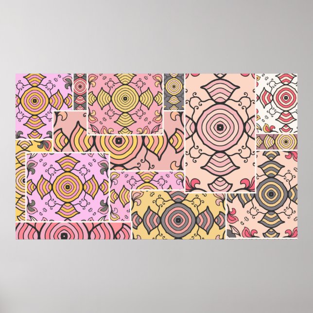 Vintages Patchwork-Quiltmuster. Vintag dekorativ Poster (Vorne)