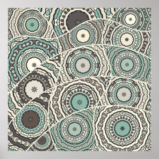 Vintages Patchwork-Quiltmuster. Vintag dekorativ Poster (Vorne)