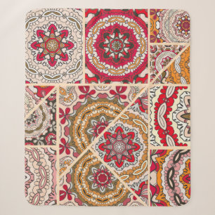Vintages Patchwork-Quiltmuster. Vintag dekorativ Sherpadecke
