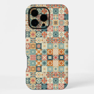 Vintages, Patchwork-Stepplook iPhone 16 Pro Max Hülle