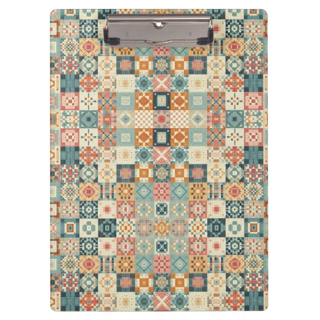 Vintages, Patchwork-Stepplook Klemmbrett (Vorderseite)