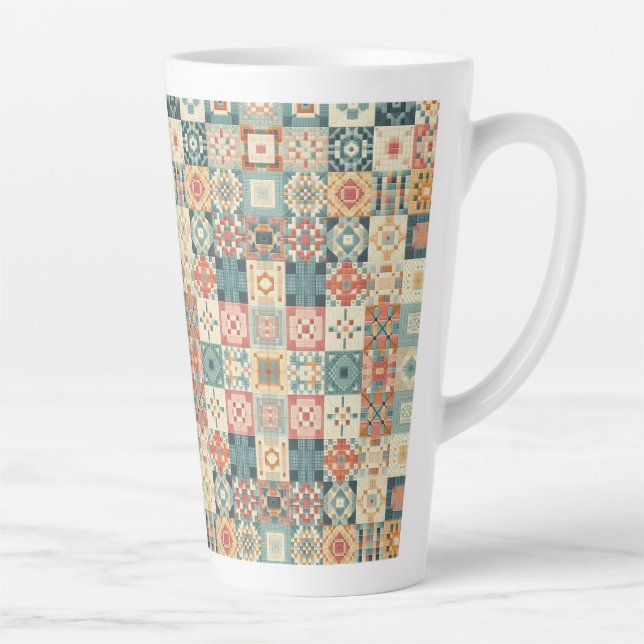 Vintages, Patchwork-Stepplook Milchtasse (Rechts)