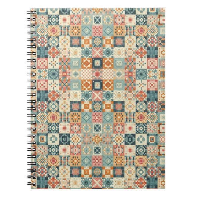 Vintages, Patchwork-Stepplook Notizblock (Vorderseite)