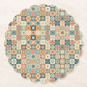 Vintages, Patchwork-Stepplook Untersetzer