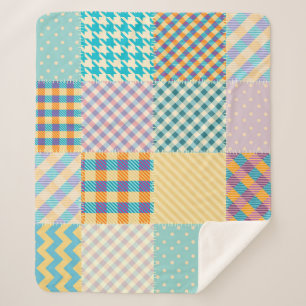 Vintages Patchwork: Textil - Nahtloser Hintergrund Sherpadecke