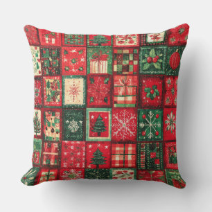 Vintages Patchwork Weihnachtsbaum Kissen