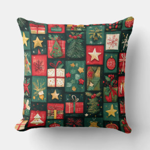 Vintages Patchwork Weihnachtsbaum Kissen
