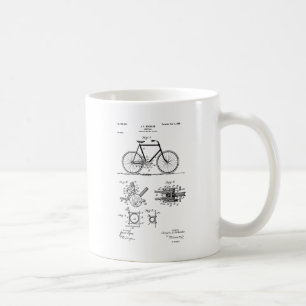 Vintages Patent, das Fahrrad 1900 zeichnet Kaffeetasse