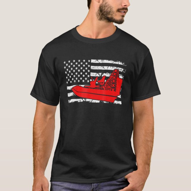 Vintages Patriotic Airboat Life Sumpf Boot T-Shirt (Vorderseite)