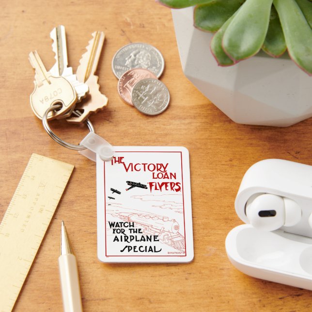Vintages Patriotikum, Flyer von Siegesdarlehen Flu Schlüsselanhänger (Schreibtisch)