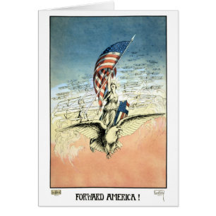 Vintages Patriotikum, Lady, Adler mit amerikanisch