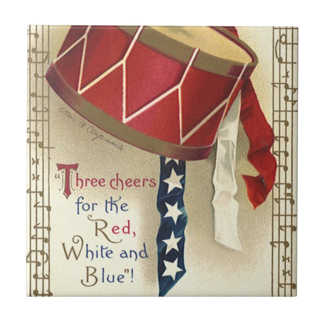 Vintages Patriotikum, Trommeln mit musikalischen B Fliese (Vorderseite)