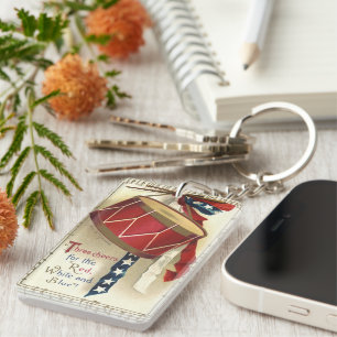 Vintages Patriotikum, Trommeln mit musikalischen B Schlüsselanhänger