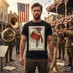 Vintages Patriotikum, Trommeln mit musikalischen B T-Shirt