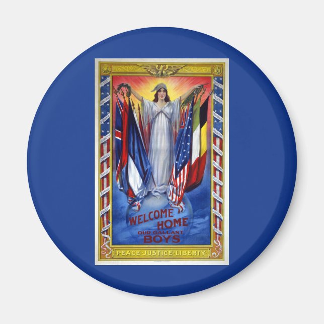 Vintages Patriotisches Amerika, Freiheit der Fried Magnet (Vorne)