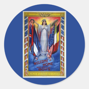 Vintages Patriotisches Amerika, Freiheit der Fried Runder Aufkleber