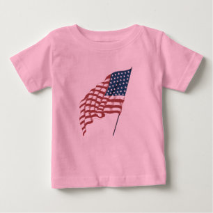 Vintages patriotisches amerikanisches Fahnen im Wi Baby T-shirt
