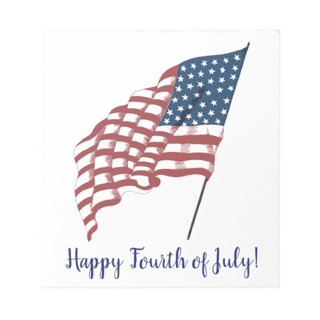 Vintages patriotisches amerikanisches Fahnen im Wi Notizblock (Vorderseite)