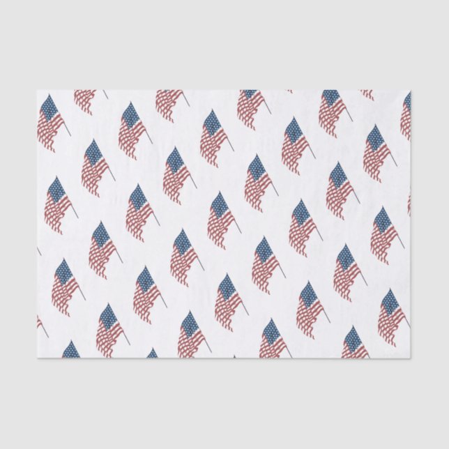 Vintages patriotisches amerikanisches Fahnen im Wi Seidenpapier (Vorderseite)