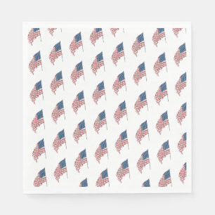 Vintages patriotisches amerikanisches Fahnen im Wi Serviette