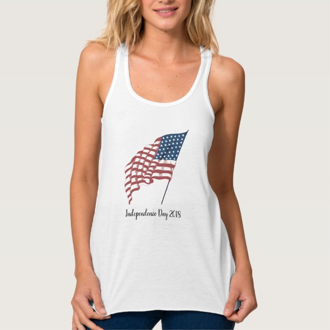 Vintages patriotisches amerikanisches Fahnen im Wi Tank Top (Vorderseite)