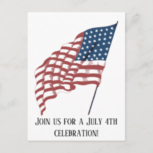 Vintages patriotisches amerikanisches Flaggenwinke Postkarte