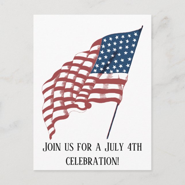 Vintages patriotisches amerikanisches Flaggenwinke Postkarte (Vorderseite)