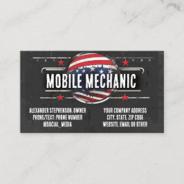 Vintages Patriotisches Auto Mechanisches amerikani Visitenkarte