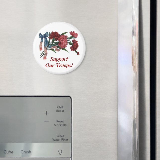 Vintages Patriotisches Band und Blume Magnet (In Situ (Kühlschrank))