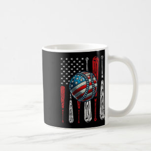 Vintages Patriotisches Baseball 4. Juli USA Kaffeetasse