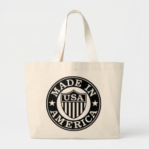 Vintages Patriotisches Logo - Made in America Tote Jumbo Stoffbeutel