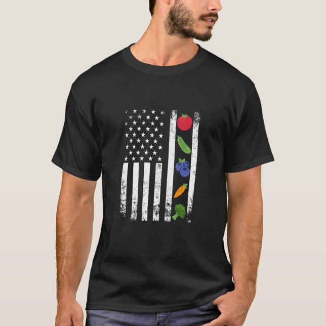 Vintages patriotisches Veganes und grausames freie T-Shirt (Vorderseite)