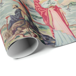 Vintages PBN asiatisches Frauen-Verpackungspapier Geschenkpapier
